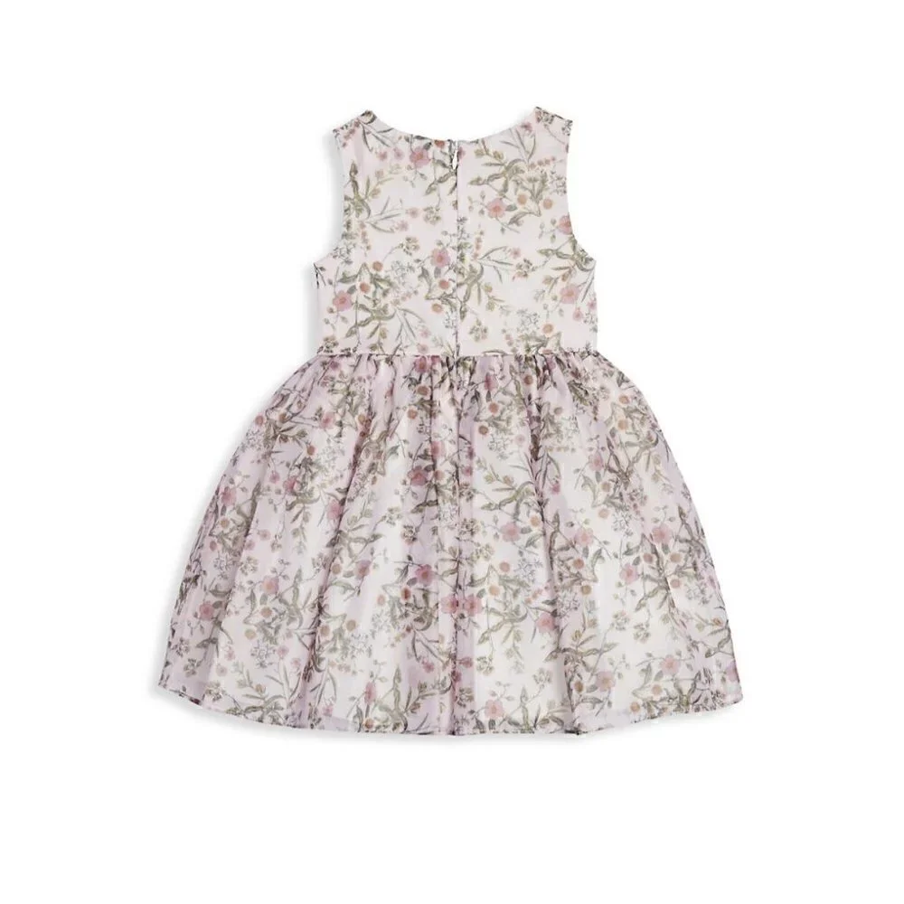 NWOT PIPPA & JULIE Kids' Size 5 Little Girl's Ditsy Floral Opaque Organza Dress
